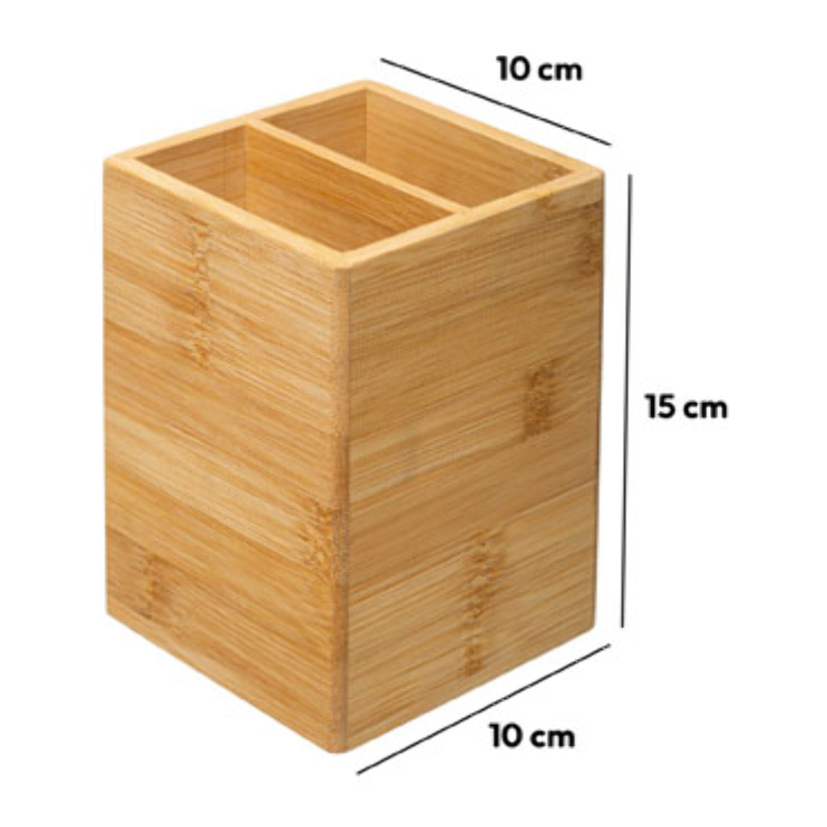 Pot à ustensiles 2 compartiments Bambou