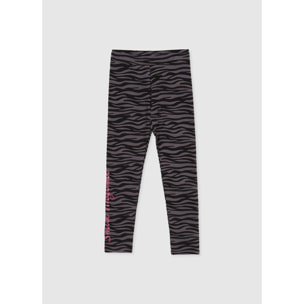 Leggings zebrato con scritta