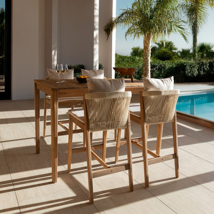 Ensemble de bar avec table haute et chaises en bois 4 places