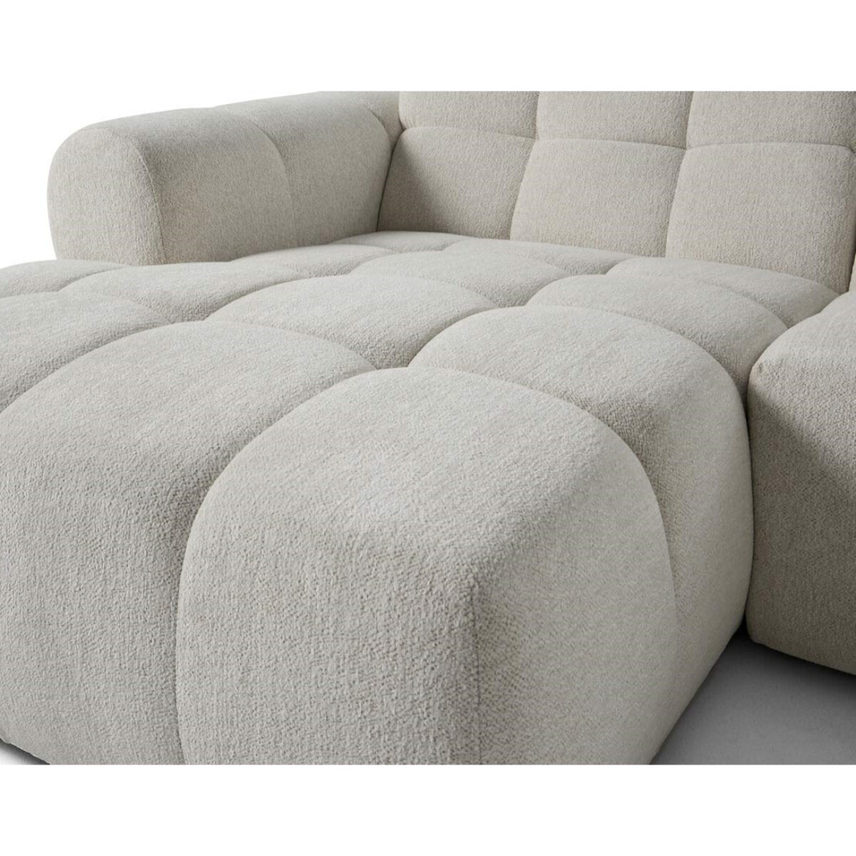 Ray - canapé d'angle gauche - 4 places - en tissu texturé - Beige