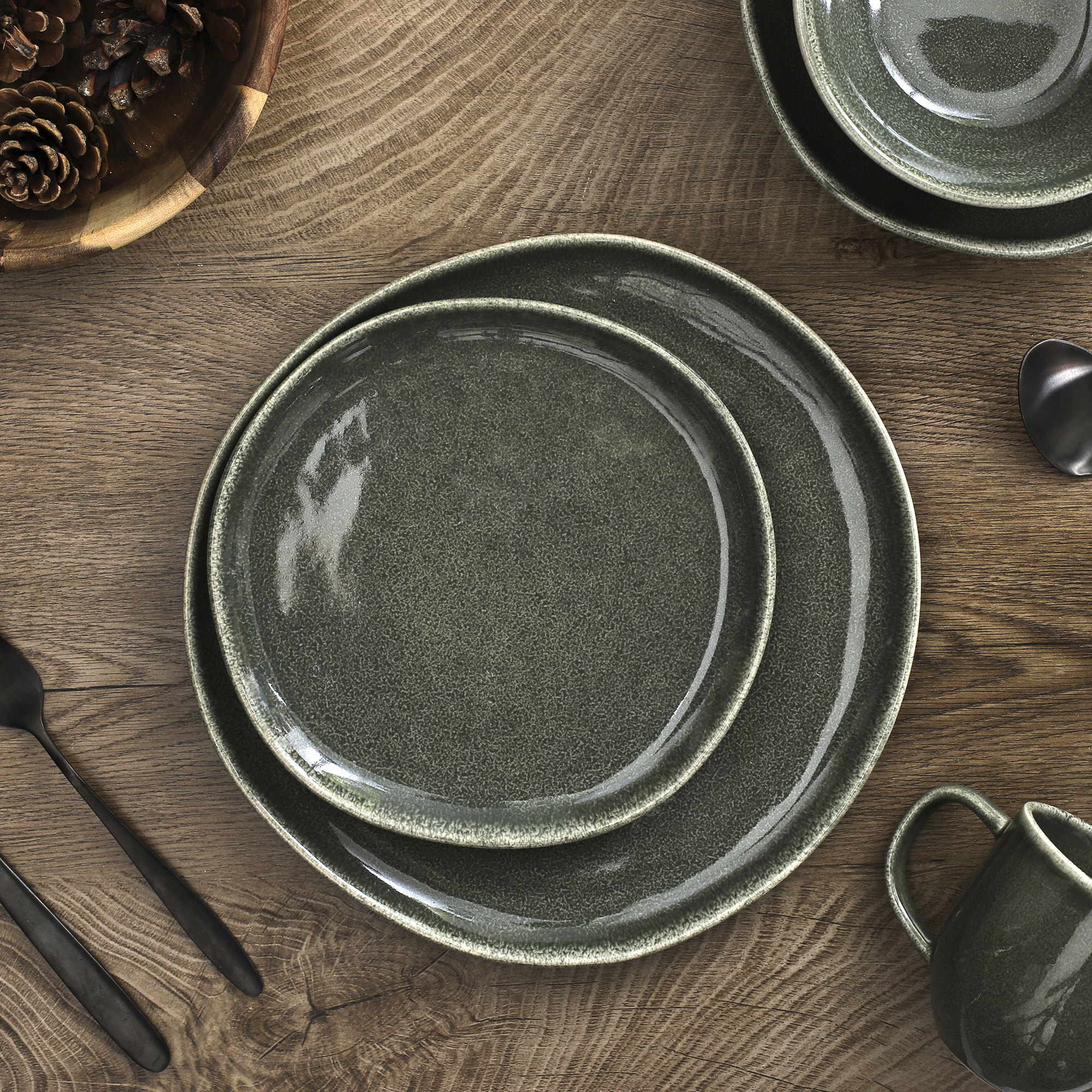 Assiette D27cm Au Gres Du Temps Vert