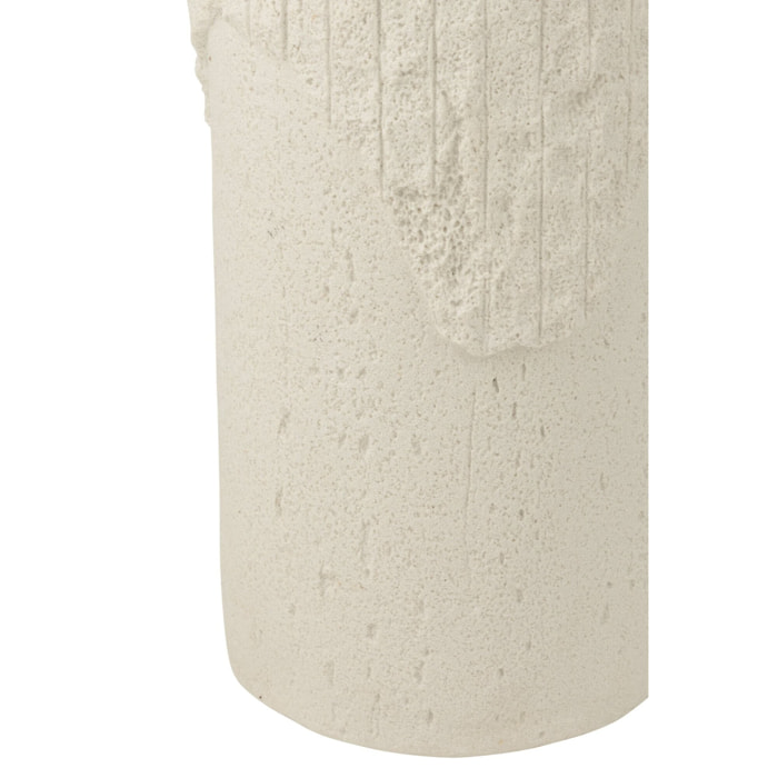 J-Line socle Rocky Relief - polyrésine - blanc - medium