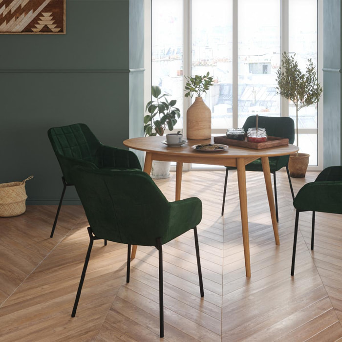Chaise Romy en velours vert foncé (lot de 2)