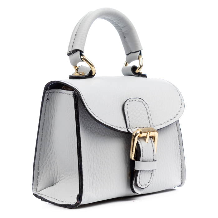 Annicco mini borsa a mano e a spalla per donna. Pelle autentica finitura Dollaro.