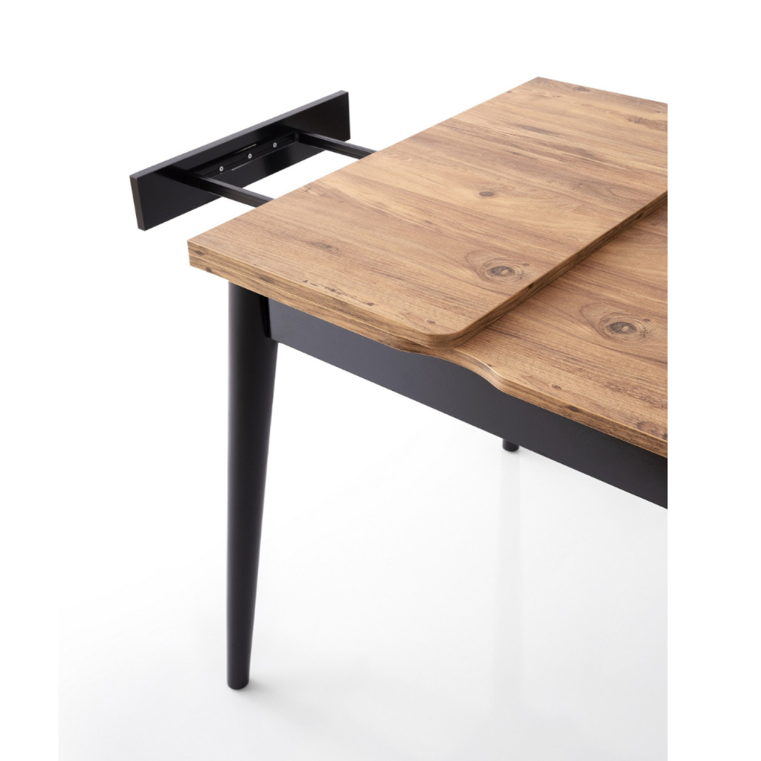 TAVUA - Table à manger extensible 4 personnes marbre noir 80 cm