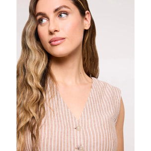 Top Chaleco Rayas Marrón - Prisma 26