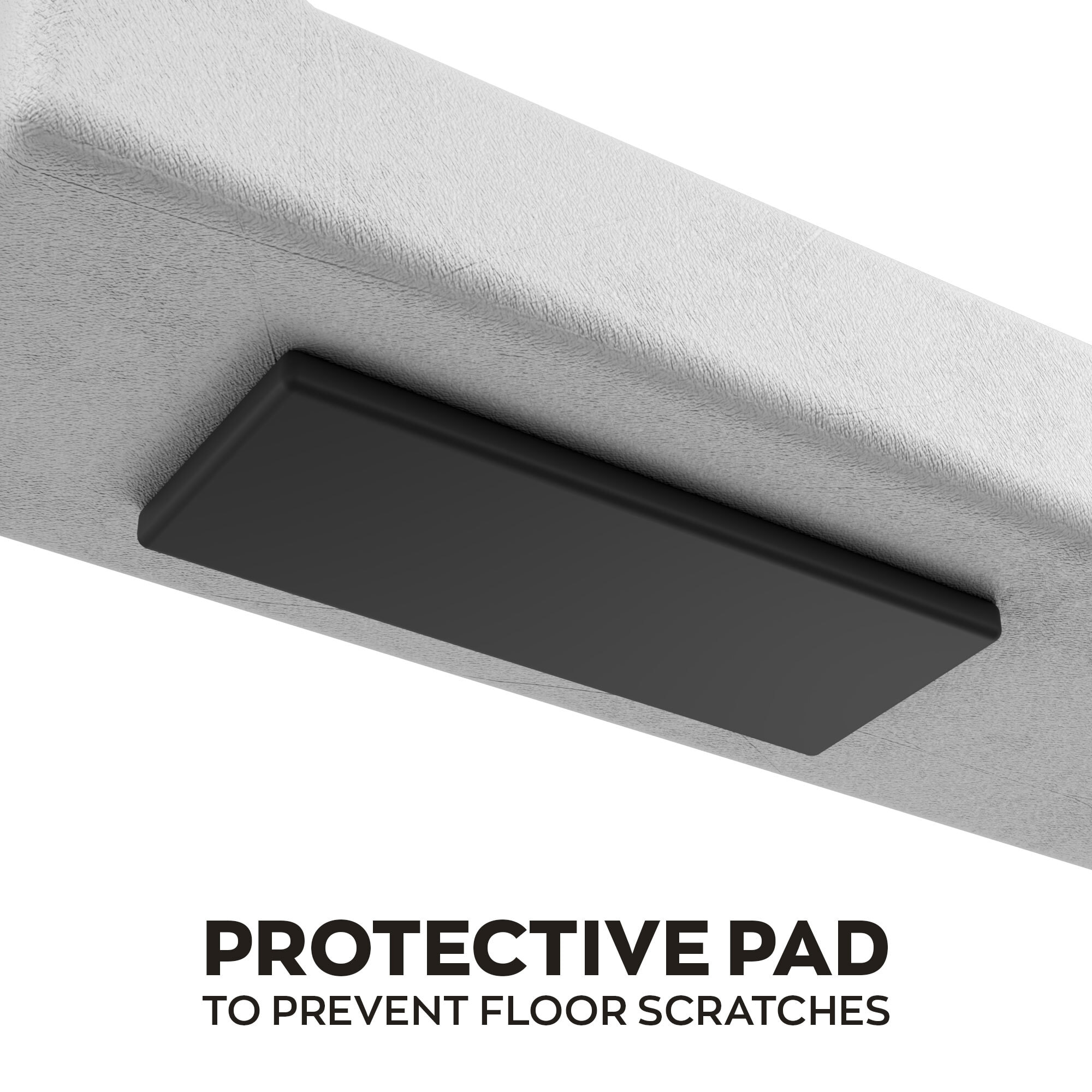 Tavolo da pranzo in legno e metallo con piedi squared bianchi 160x90 cm Grigio Testurizzato