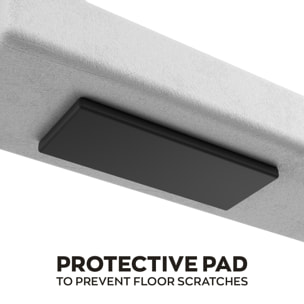 Tavolo da pranzo in legno e metallo con piedi squared bianchi 160x90 cm Grigio Testurizzato