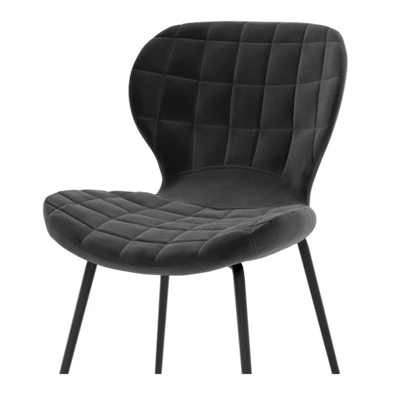 Lot de 2 chaises en velours noir - Mazzia