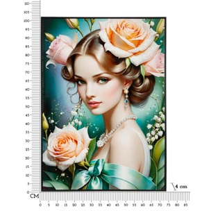 DIPINTO SU TELA LACCATO FANTASY C/CORNICE -B- CM 72X4X102