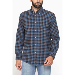 CAMICIA FANTASIA TINTO FILO IN FLANELLA LEGGERA