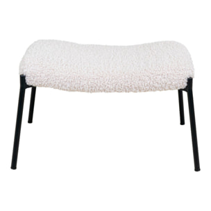 Poggiapiedi Glasgow in pelliccia sintetica bianca con gambe nere