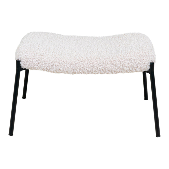 Poggiapiedi Glasgow in pelliccia sintetica bianca con gambe nere