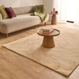 NUBE - Tapis doux et moelleux à poils courts beige - NUB6000BEI
