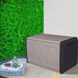 Baúl en polipropileno de 96x57x53cm - 230L color gris oscuro y negro