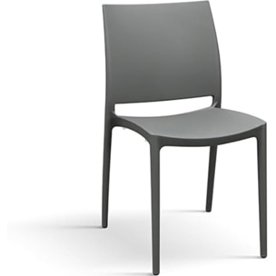 Set di 6 sedie NORTH BEACH in polipropilene grigio