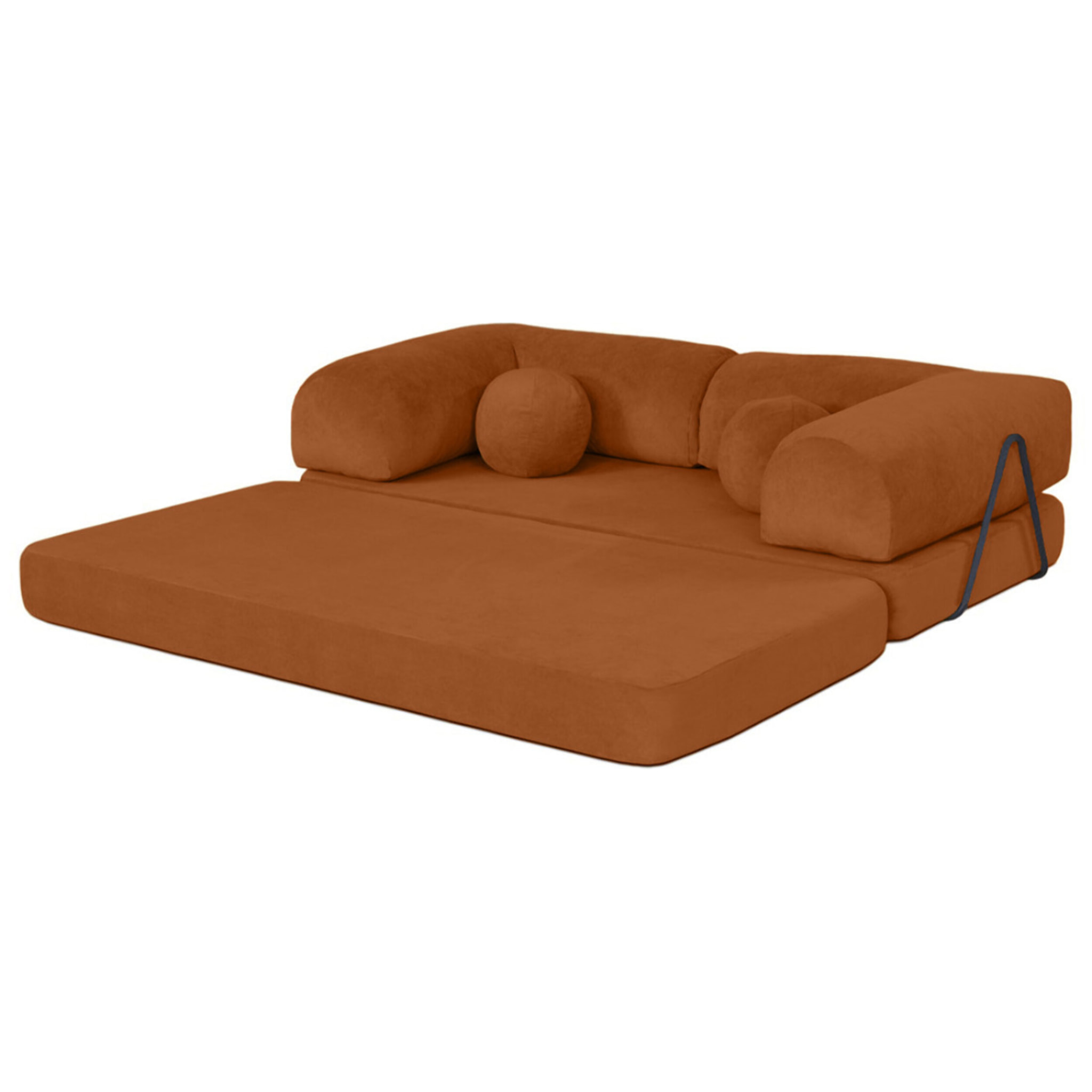 Nebula - Canapé 3 places convertible en velours texturé - Terracotta