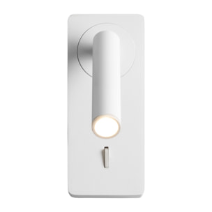 Forlight Colo - Luz de Lectura para Dormitorio LED Luz Cálida 3000K con Interruptor. Aplique de Pared Cabecero de Cama Blanco