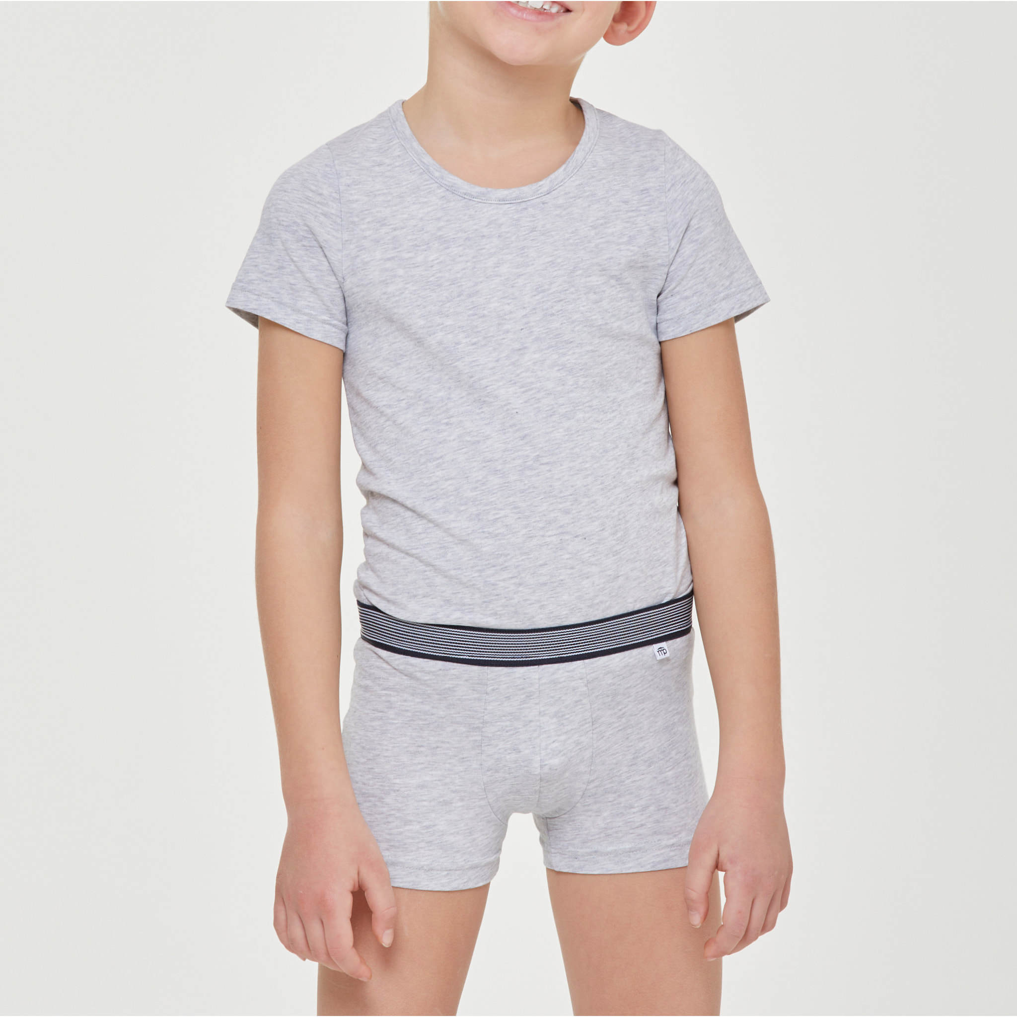 Boxer bimbo in cotone organico con elastico a righe