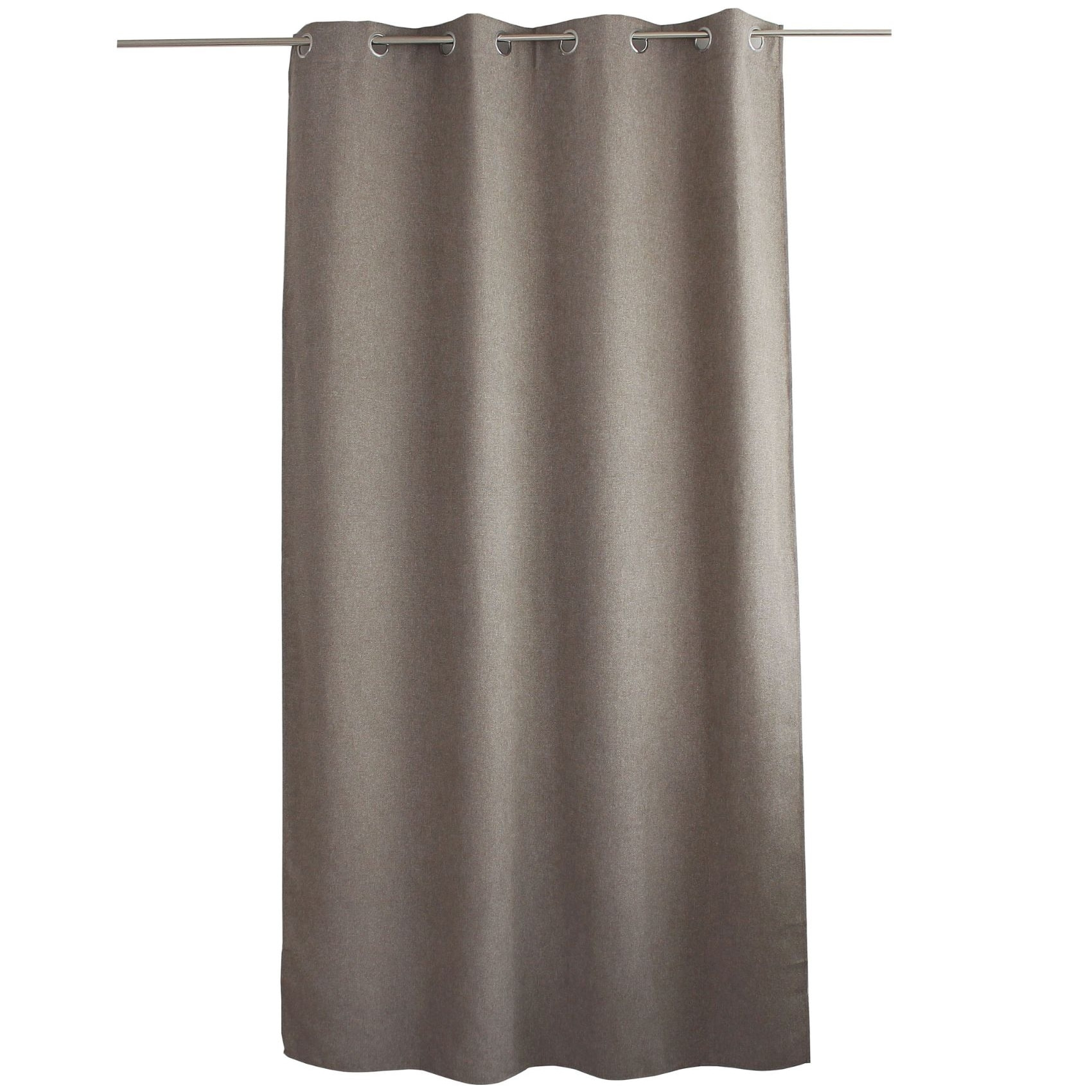 Rideau à oeillets en velours chenillé - Taupe