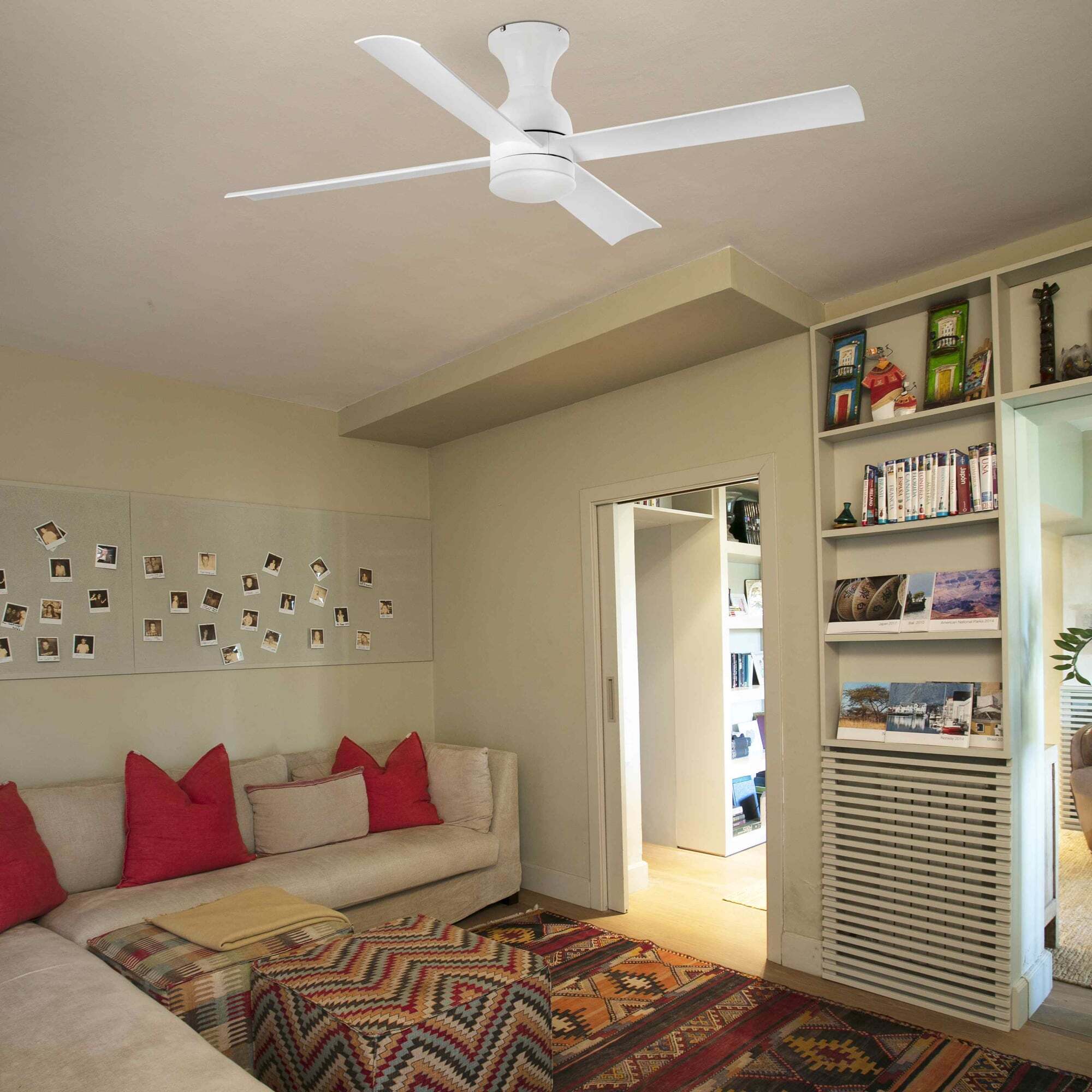 FRASER M LED Ventilatore a soffitto bianco