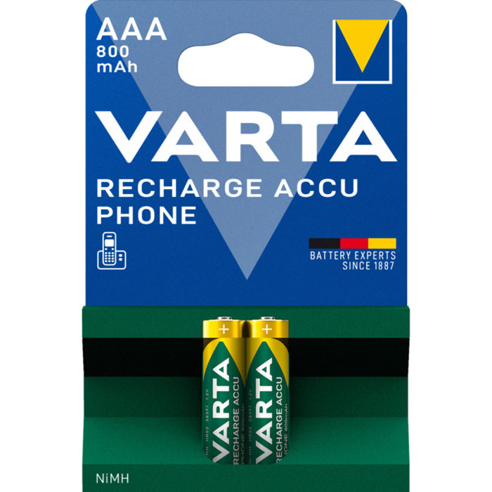 Varta - Pile rechargeable AAA 800 mAh Phone Accus blister de 2