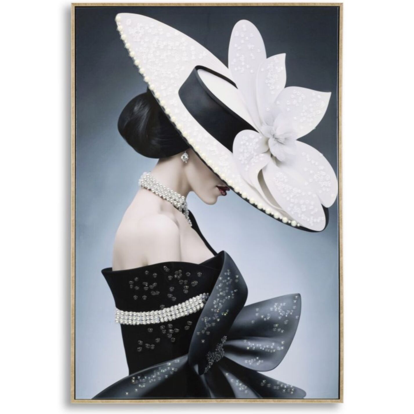 DIPINTO SU TELA LACCATO MARTY C/CORNICE -A- CM 62X4X92