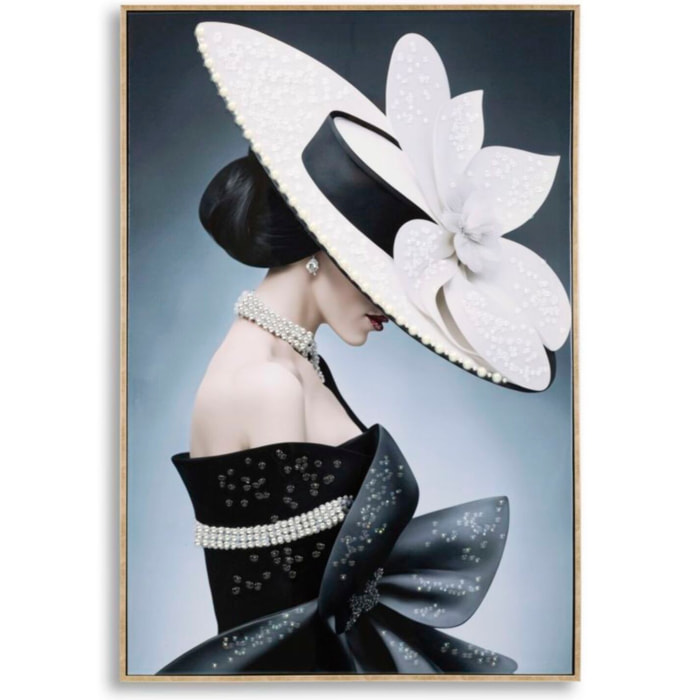 DIPINTO SU TELA LACCATO MARTY C/CORNICE -A- CM 62X4X92