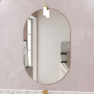 Meuble Salle de Bains 80cm Noir Mat et Or Doré 2 Tiroirs - Vasque Noire - Miroir & Applique Led