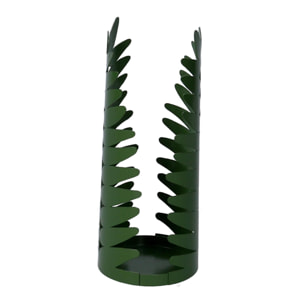 Portabicchiere in metallo foglia d'alloro verde scuro tondo cm ø8h20