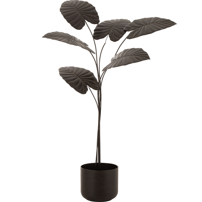 J-Line Plante Decorative Metal Marron Fonce Small