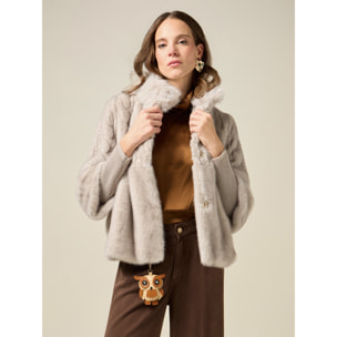 Oltre - Chaqueta en tejido peludo de doble elaboración - Gris