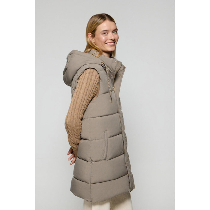 Gilet tortora Tokio con cappuccio estraibile e particolari Polo Club