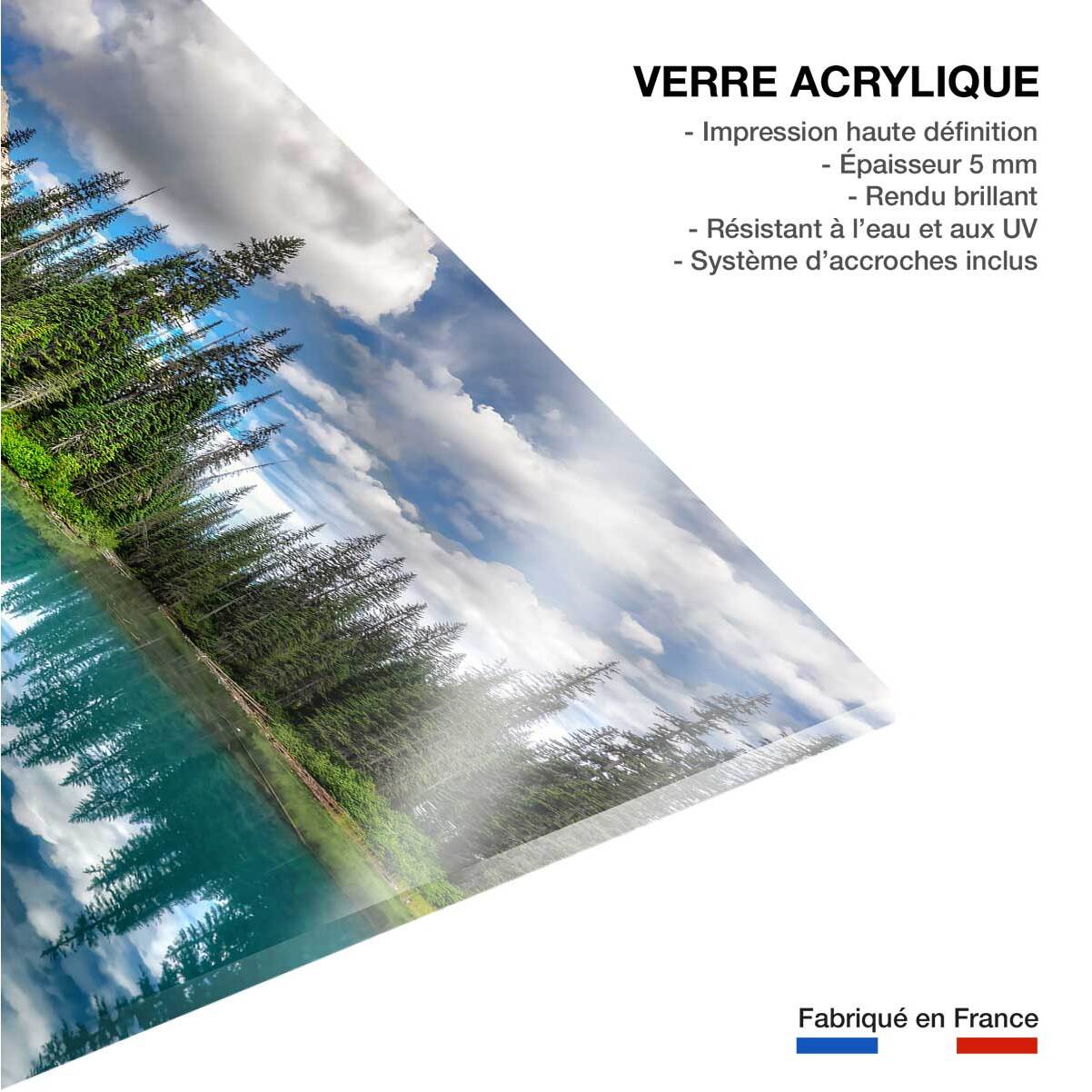 Tableau lac bleu éméraude Tableau plexiglas