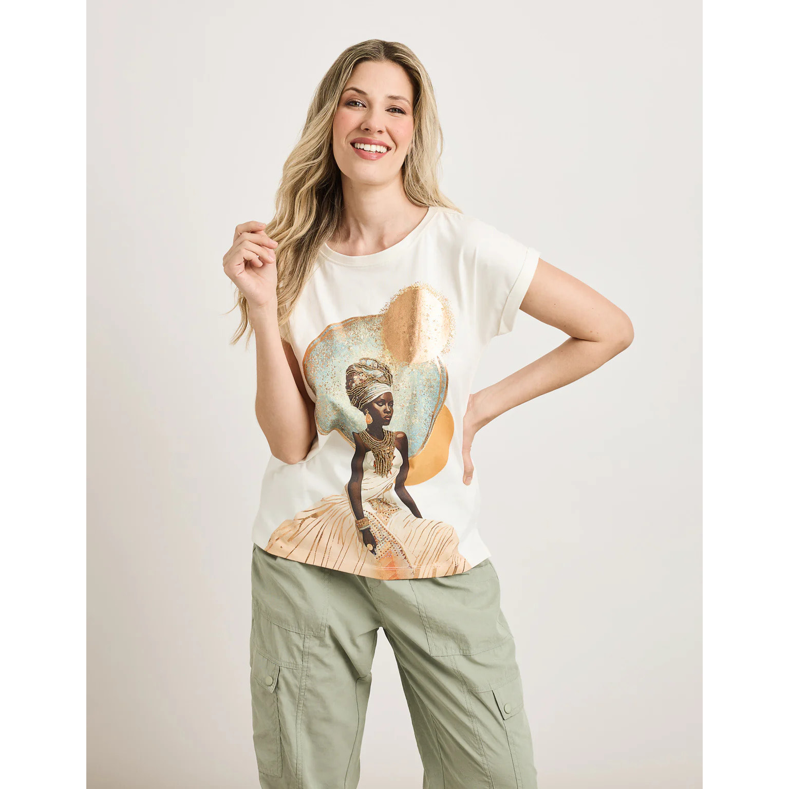 Camiseta Manga Corta Beige - Kiara