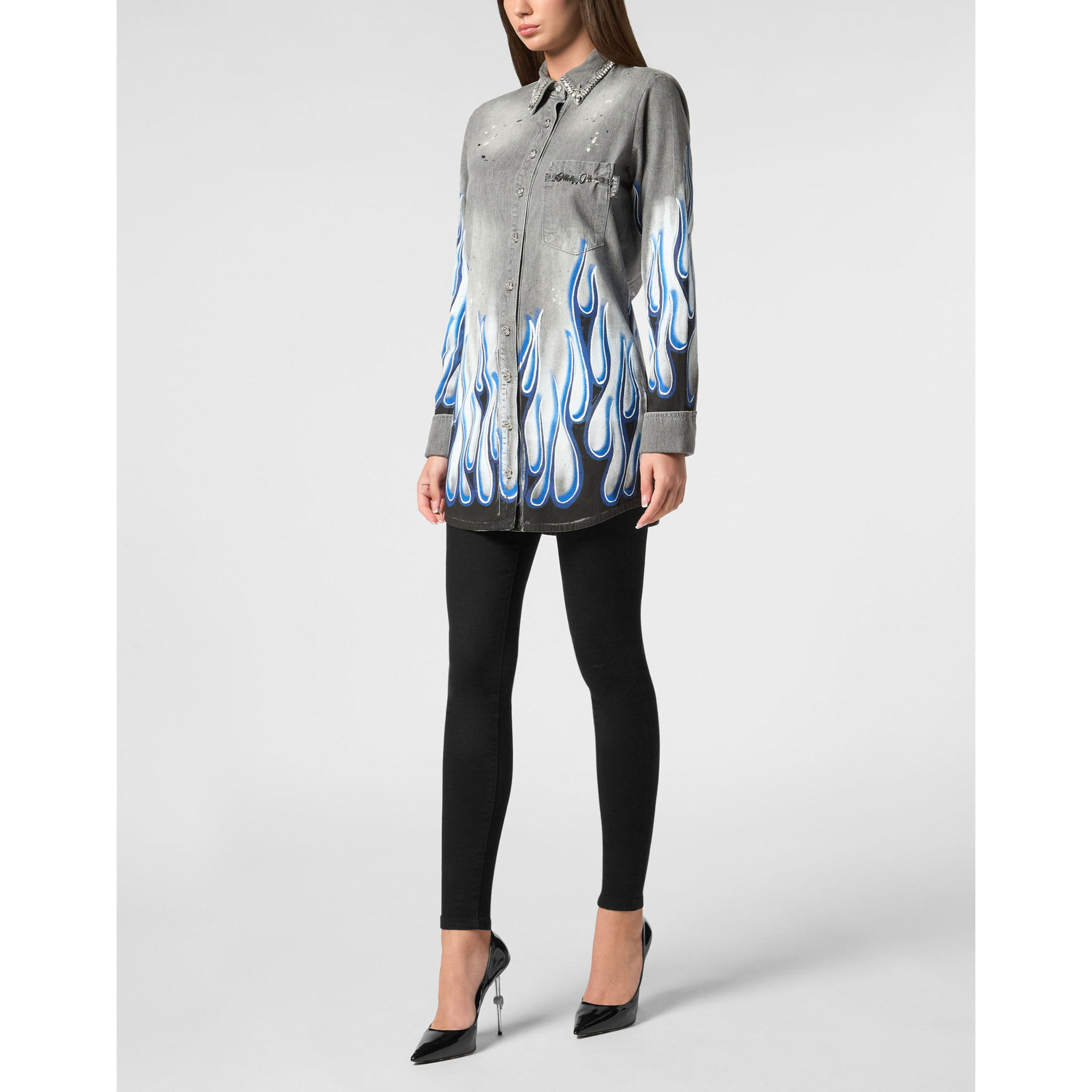 PHILIPP PLEIN Camisa vaquera RACING