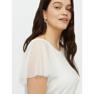 Fiorella Rubino - T-shirt in tulle - Bianco