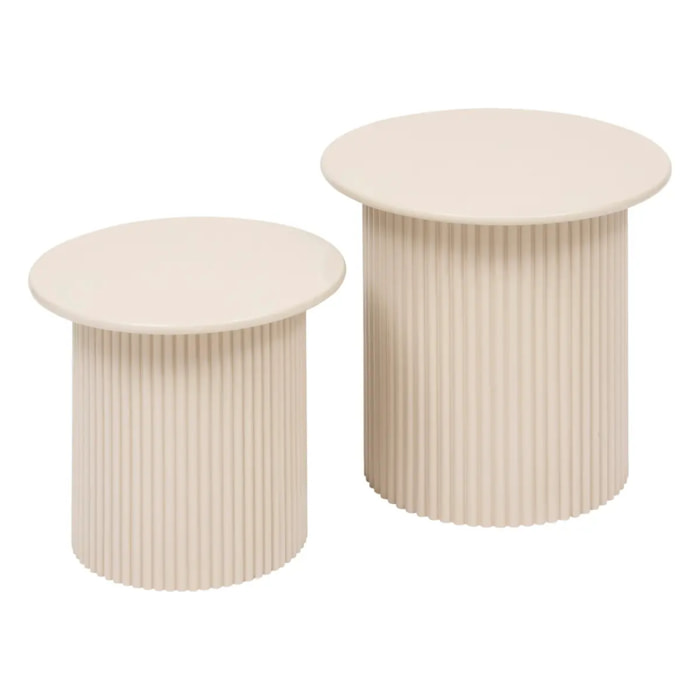 2 tables gigognes "Eino" beige 40x40x38cm