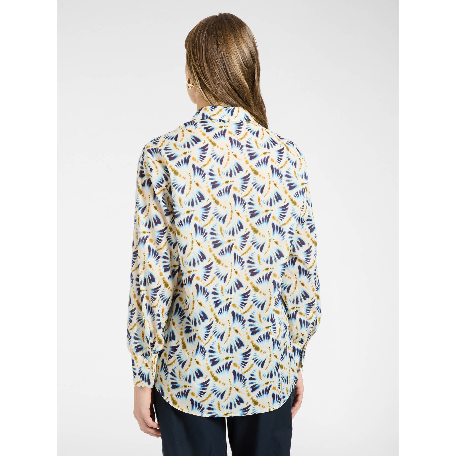 Elena Mirò - Camicia in mussola stampata - Blu