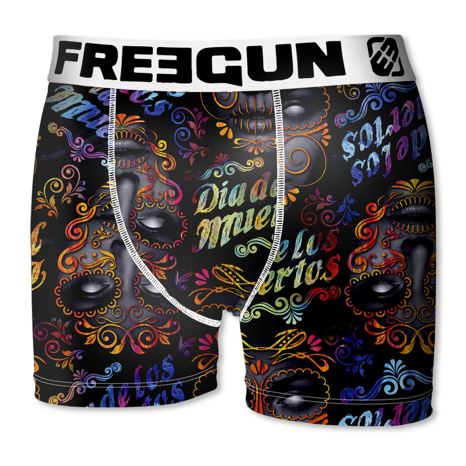 6a-8a calzoncillo boxer freegun modelo diademuertos para niño multicolor