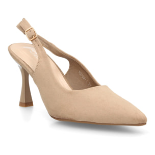 Zapato salón destalonado para mujer con tacón y punta fina