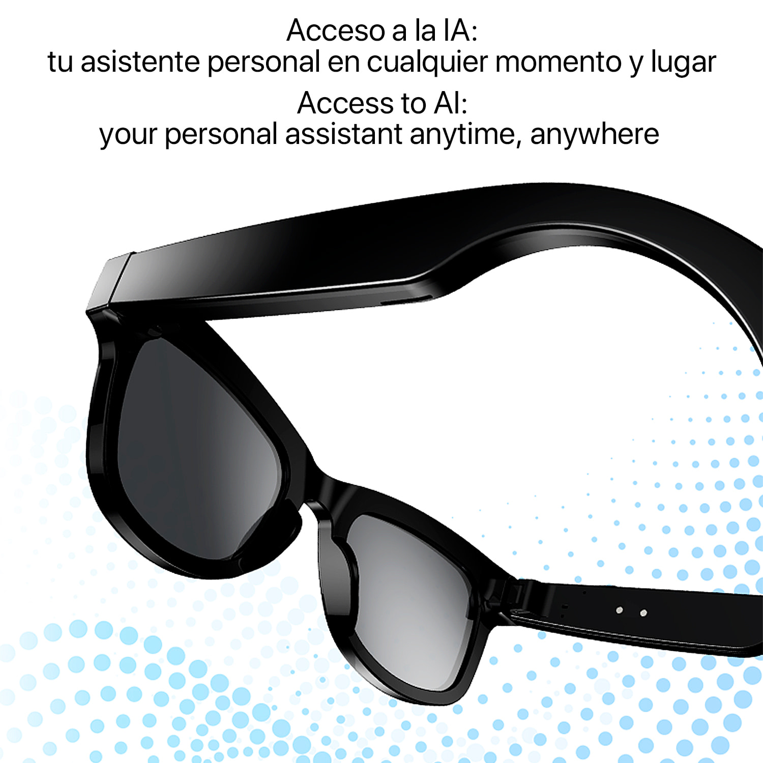 Gafas inteligentes M01 PRO, cámara con flash integrada de 8 MPX, control de música, inteligencia artificial, traducción de +100 idiomas en tiempo real.