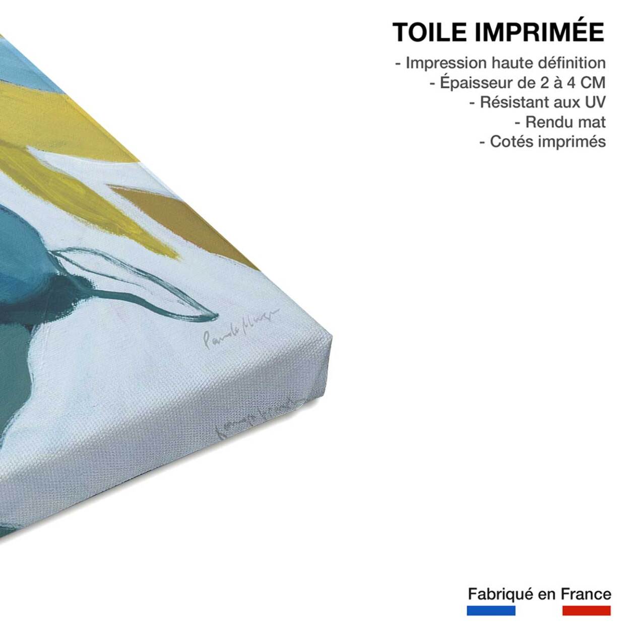 Tableau fleurs bleues Toile imprimée