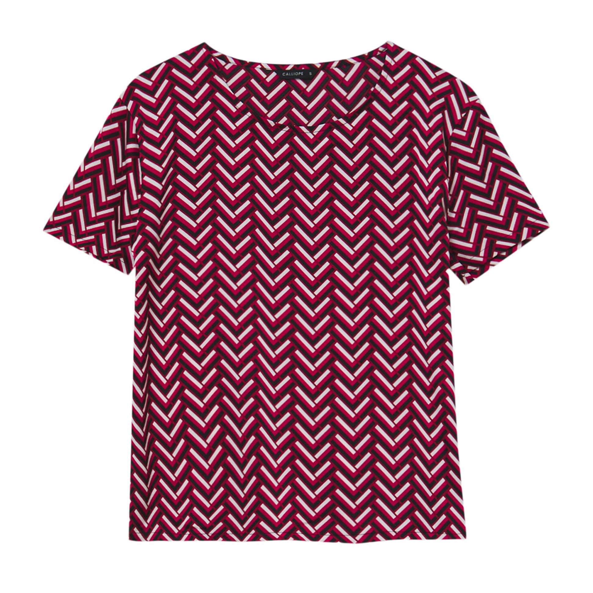 Blusa in raso fantasia chevron