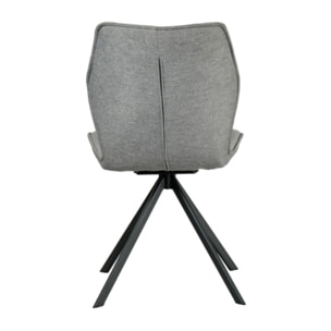 Chaise rotative 360° bicolore en velours et tissu & pieds en métal - FLORENCE