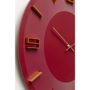 Horloge murale Leonardo rouge Kare Design