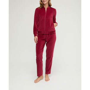 Pijama mujer de terciopelo con cremallera