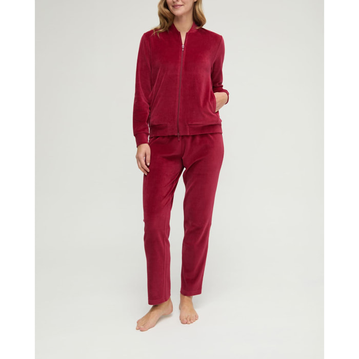 Pijama mujer de terciopelo con cremallera