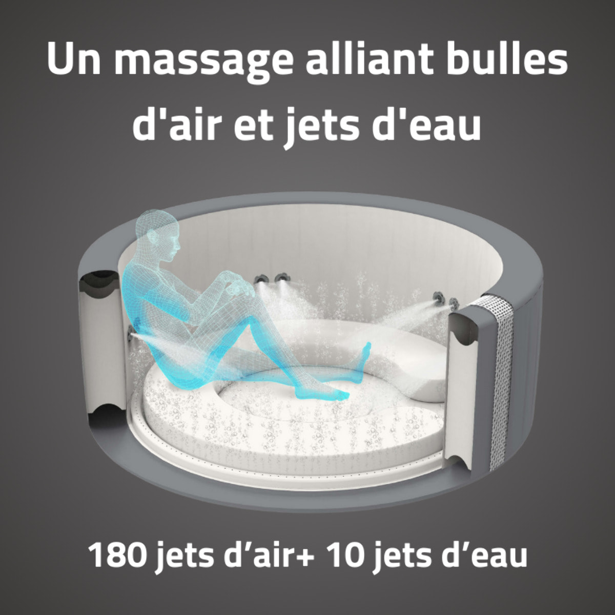 Bestway Spa gonflable rond Lay-Z-Spa Santorini HydroJet Pro 5-7 personnes