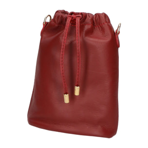 Borsa a sacca da donna - Modello Angela - Vera pelle - 16.0 x 20.0 x 7.0 cm